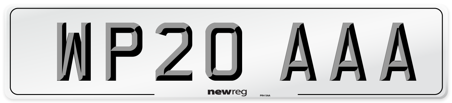 WP20 AAA Number Plate from New Reg
